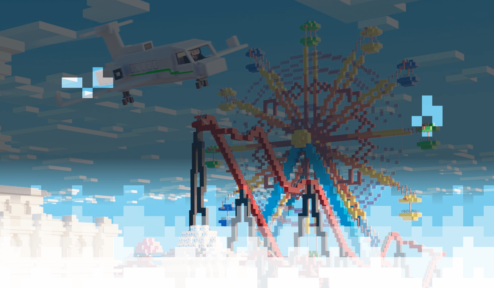 Minecraft winter scenery render.